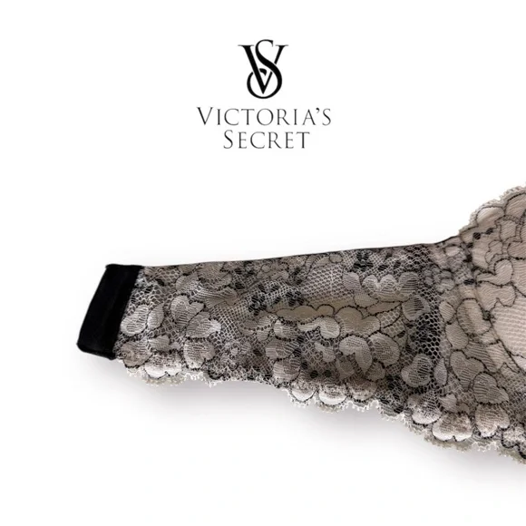 🛍️SALE🛍️Victoria's Secret Dream Angels Padded Strapless Bra (Ivory & Black Lace) - Picture 5 of 8